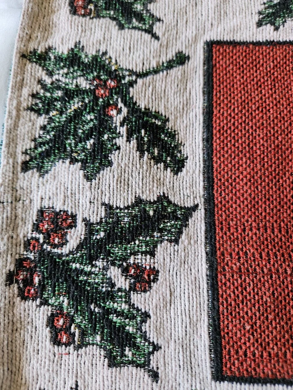 Vintage Christmas Tapestry Woven Placemats - Set of 4